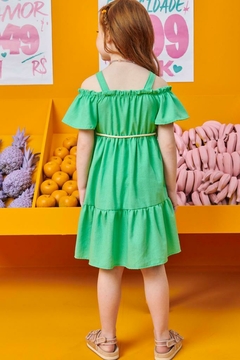 Vestido em Viscose Linho 67777 Kukiê VERDE ESCURO na internet