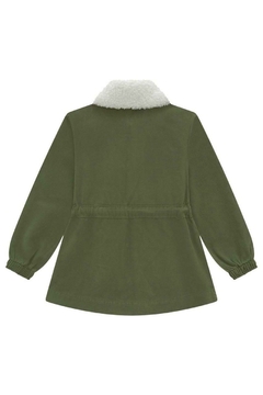 Parka em Sarja Com Cordão na Cintura para Ajuste Verde Kukiê 62815 - comprar online