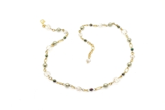 Collar Dorado cristales y perlas - comprar online