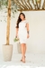 Vestido Anne midi, modelo tubinho, cor branco off white. Vestido Casamento Civil.