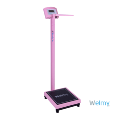 Balança Eletrônica Adulto Antropométrica Welmy 200 kg Rosa