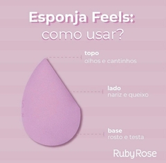 RUBY ROSE ESPONJA FEELS MOOD - Amorinha Cosméticos | Maquiagens - Cosméticos - Perfumes