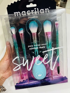 KIT PINCEL MACRILAN SWEET COM 5 PINCEIS 1 ESPONJA ED001