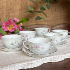 SET DE 6 DÚOS DE CAFÉ DE PORCELANA VERBANO