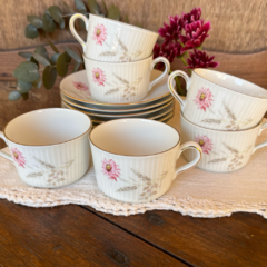 6 DÚOS DE TÉ DE PORCELANA VERBANO