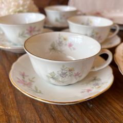 4 DÚOS DE CAFÉ DE PORCELANA VERBANO