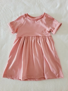 Vestido Manga Raglan Rosa Cerejeira