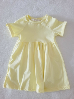 Vestido Manga Raglan Amarelo Manteiga