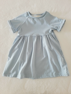 Vestido Manga Raglan Azul Agua