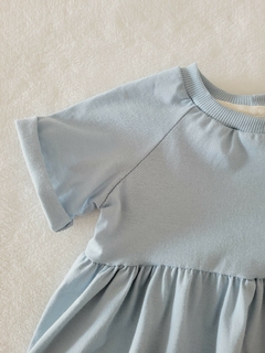 Vestido Manga Raglan Azul Agua - PICCOLETTI