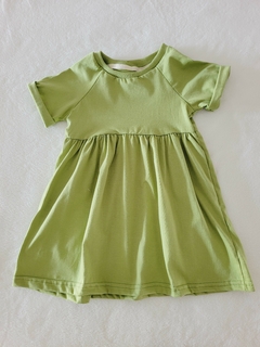 Vestido Manga Raglan Verde Jardim