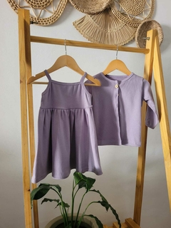 Vestido canelado de alcinha , Lavanda