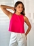 Blusa Decote Linho Rosa Agnes