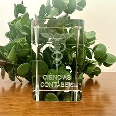 Vidro cubo decorativo de profissão ciências contábeis