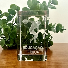 Vidro cubo decorativo de profissão educação física