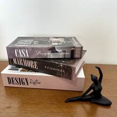 Kit para decoração completo com 3 caixa livro decorativa + bailarina preta - comprar online