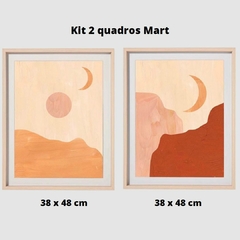 Kit 2 quadros Mart em MDF e vidro 38x48cm