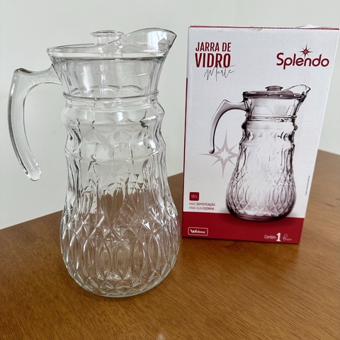 Jogo com 6 copos Equilíbrio 305ml + Jarra de Vidro Equilíbrio de 1,1 litros