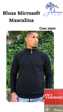 Blusa Microsoft Masculina com Zíper