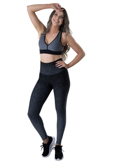 Conjunto Fitness Jacquard Cinza - Adoras time wear