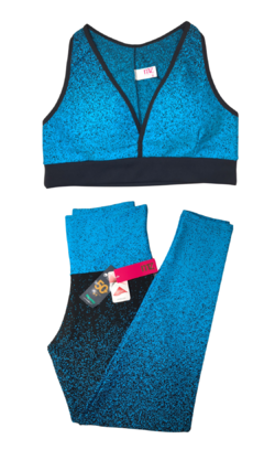 Conjunto Fitness Jacquard AZUL