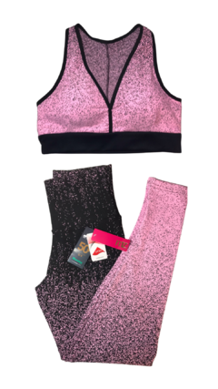 Conjunto Fitness Jacquard Rosa Claro