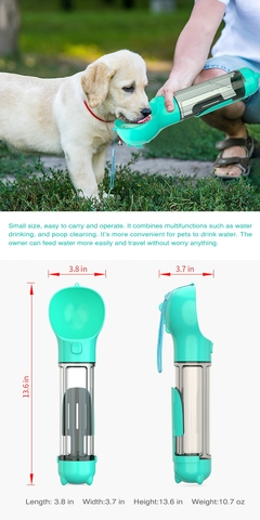 Pet Dog Water Bottle Feeder 500ml Portable Bowl For Dogs Poop Shove Drinking Dispenser For Puppies Pet Dog Accessories Supplies - AZESHOP