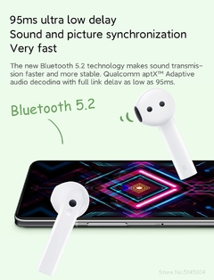 Imagem do Xiaomi Redmi Buds 3 TWS Wireless Bluetooth Earphone Dual Mic Noise Cancellation Earbuds QCC 3040 Chip Water Resistant Headphones