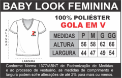 Imagem do Baby Look Gola V 100% Poliéster PREMIUM