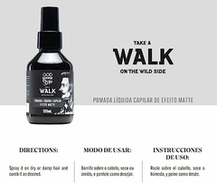 Pomada Capilar Walk Líquida, QOD Barber Shop, Média Fixação Efeito Matte, 120ml na internet