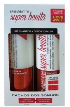 Kit Shampoo 250ml e Condicionador 200ml - Super Bonita Cachos dos Sonhos Probelle - comprar online