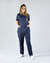 Conjunto Scrub Gabardine Feminino Personalizado - Azul Marinho