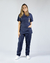 Conjunto Scrub Gabardine Feminino Personalizado - Azul Marinho na internet