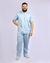 Conjunto Scrub Gabardine Masculino Personalizado IDEAU - Azul Bebê