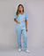 Conjunto Scrub Oxford Feminino Personalizado IDEAU - Azul Bebê