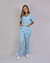 Conjunto Scrub Oxford Feminino Personalizado IDEAU - Azul Bebê na internet