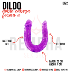 dildo forma de U doble penetración (rosa)