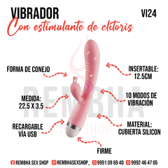 VIBRADOR DOBLE CONEJO ESTIMULADOR CLITORIS