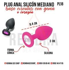 PLUG SILICON MEDIANO DIAMANTE CIRCULAR O CORAZÓN