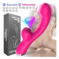 Vibrador curvo con succionador