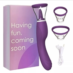 Vibrador con succionador y lengua (vibrar, lamer, chupar) CUNNILINGUS