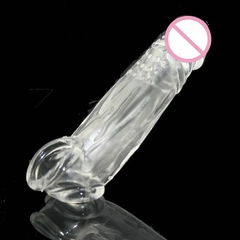 Funda pene 17 cm transparente extensión 3 cm