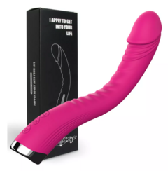 vibrador curvo punto g recargable 22 x 3.5cm