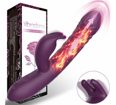 Vibrador telescópico térmico conejo estimulador de clítoris