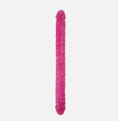 dildo doble cabeza rosa flexible 43 cm x 4cm