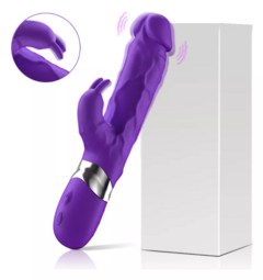 Vibrador dildo venas con conejo estimula clitoris 23 x 4 cm