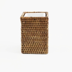 Porta Escovas em rattan e cerâmica MANDALAY Quadrado - comprar online