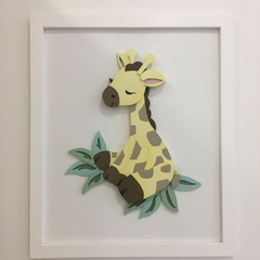 Quadro Safari Baby Girafa 38 X 45