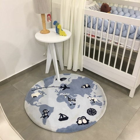 Tapete Quarto Infantil Menino Amarelinha Pista - 0,95 x 1,50