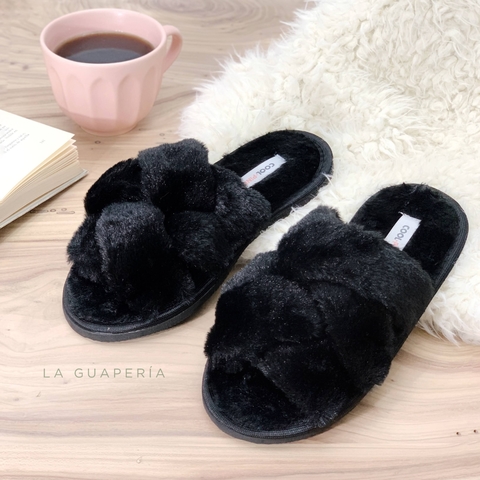 Pantuflas Fur Negro